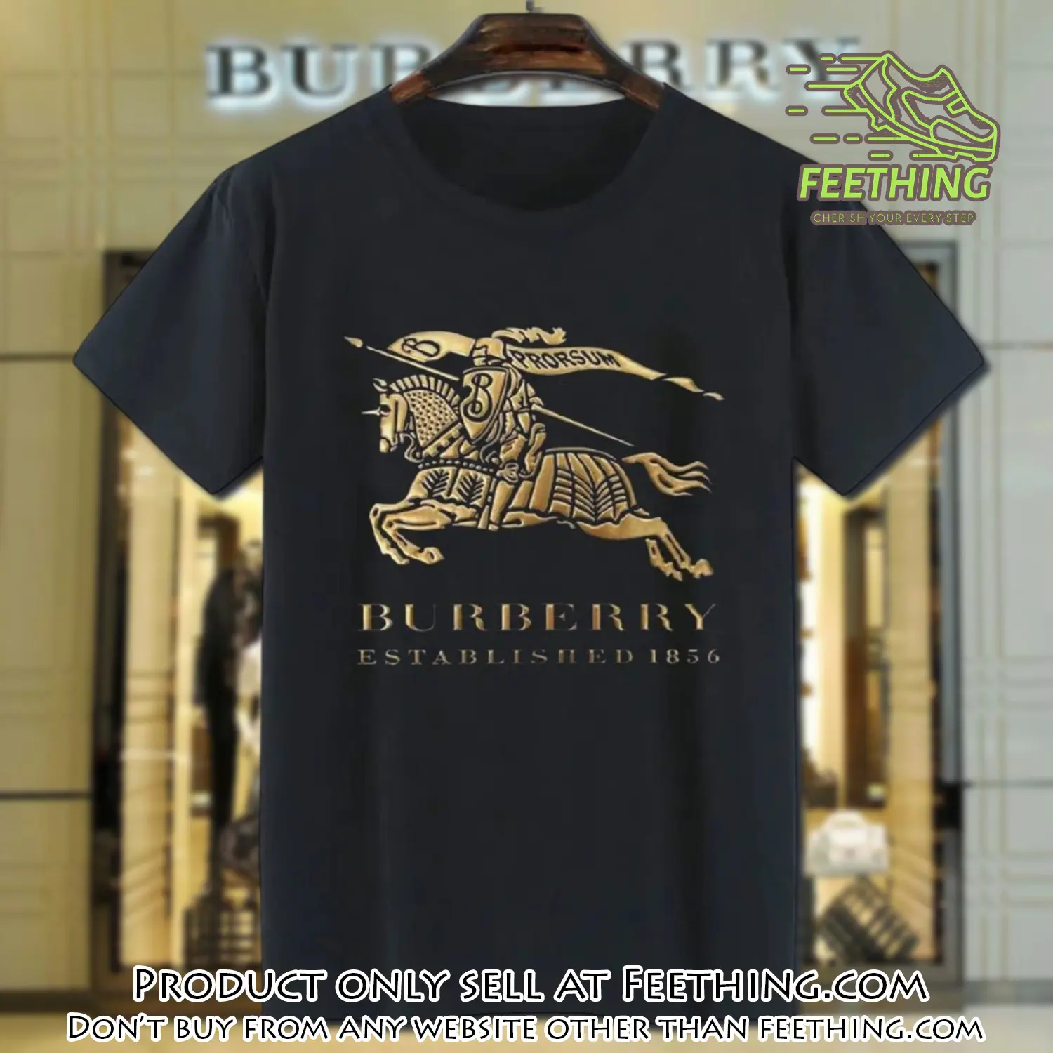 Burberry established 1856 black luxury brand unisex tshirt outfit for men women ft4725246